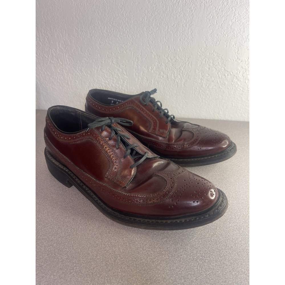Vintage Shoe Classics JcPenney Men's Burgundy LongWingTip Oxford Shoes Size 9D